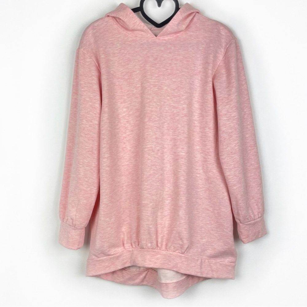 Zella Pink Hoodie Pullover Hi-Low Hem Long Sleeve Sweatshirt Size XL (14/16)